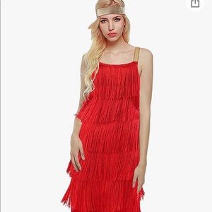 Red fringe dress